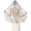 image:imageBEAUTELICATE 1 Tier Wedding Bridal Veil Exquisite Embroidered Secret Garden Veil With CombOriginal Tulle
