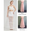 image:imageBEAUTELICATE Aline Full Gown FloorLength Bridal Dress Gown Slip PetticoatWhite  2 Hoops  Soft Tulle