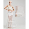 image:imageBEAUTELICATE Aline Full Gown FloorLength Bridal Dress Gown Slip PetticoatWhite  2 Hoops  Soft Tulle