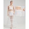 image:imageBEAUTELICATE Aline Full Gown FloorLength Bridal Dress Gown Slip PetticoatWhite  3 Hoops  Soft Tulle