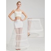 image:imageBEAUTELICATE Aline Full Gown FloorLength Bridal Dress Gown Slip PetticoatWhite  3 Hoops  Soft Tulle