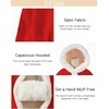 image:imageBEAUTELICATE Flower Girl Hooded Fur Cape Winter Wedding Cloak for Kid Toddler Costume Christmas Baby CoatApple Red