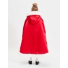image:imageBEAUTELICATE Flower Girl Hooded Fur Cape Winter Wedding Cloak for Kid Toddler Costume Christmas Baby CoatApple Red