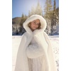 image:imageBEAUTELICATE Flower Girl Hooded Fur Cape Winter Wedding Cloak for Kid Toddler Costume Christmas Baby CoatIvory
