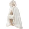 image:imageBEAUTELICATE Flower Girl Hooded Fur Cape Winter Wedding Cloak for Kid Toddler Costume Christmas Baby CoatIvory