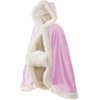 image:imageBEAUTELICATE Flower Girl Hooded Fur Cape Winter Wedding Cloak for Kid Toddler Costume Christmas Baby CoatLilac