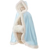 image:imageBEAUTELICATE Flower Girl Hooded Fur Cape Winter Wedding Cloak for Kid Toddler Costume Christmas Baby CoatPowder Blue