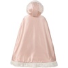 image:imageBEAUTELICATE Flower Girl Hooded Fur Cape Winter Wedding Cloak for Kid Toddler Costume Christmas Baby CoatPurple