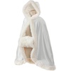 image:imageBEAUTELICATE Flower Girl Hooded Fur Cape Winter Wedding Cloak for Kid Toddler Costume Christmas Baby CoatSilver
