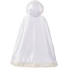image:imageBEAUTELICATE Flower Girl Hooded Fur Cape Winter Wedding Cloak for Kid Toddler Costume Christmas Baby CoatWhite