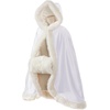 image:imageBEAUTELICATE Flower Girl Hooded Fur Cape Winter Wedding Cloak for Kid Toddler Costume Christmas Baby CoatWhite