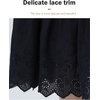 image:imageBEAUTELICATE Half Slip Skirt Extender 100 Cotton Vintage Underskirt with Lace EmbroideryStyle1 Black  Anglaise Lace  28