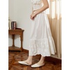 image:imageBEAUTELICATE Half Slip Skirt Extender 100 Cotton Vintage Underskirt with Lace EmbroideryStyle2 Ivory  Alencon Lace  34