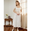 image:imageBEAUTELICATE Half Slip Skirt Extender 100 Cotton Vintage Underskirt with Lace EmbroideryStyle2 Ivory  Alencon Lace  34