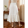 image:imageBEAUTELICATE Half Slip Skirt Extender 100 Cotton Vintage Underskirt with Lace EmbroideryStyle2 Ivory  Alencon Lace  34