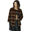 image:imageBEAUTELICATE Jackets for Women Faux Mink Fur 34 Sleeve 2 Pockets Shaggy Warm Outerwear Coats WinterBrown Stripe