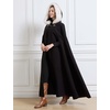 image:imageBEAUTELICATE Renaissance Hooded Cloak Cosplay Medieval Wool Blend Halloween WinterBlack