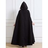 image:imageBEAUTELICATE Renaissance Hooded Cloak Cosplay Medieval Wool Blend Halloween WinterBlack