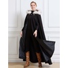 image:imageBEAUTELICATE Renaissance Hooded Cloak Cosplay Medieval Wool Blend Halloween WinterBlack