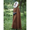 image:imageBEAUTELICATE Renaissance Hooded Cloak Cosplay Medieval Wool Blend Halloween WinterBrown