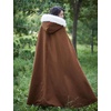 image:imageBEAUTELICATE Renaissance Hooded Cloak Cosplay Medieval Wool Blend Halloween WinterBrown