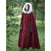 image:imageBEAUTELICATE Renaissance Hooded Cloak Cosplay Medieval Wool Blend Halloween WinterBurgundy