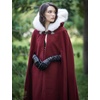 image:imageBEAUTELICATE Renaissance Hooded Cloak Cosplay Medieval Wool Blend Halloween WinterBurgundy