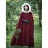 image:imageBEAUTELICATE Renaissance Hooded Cloak Cosplay Medieval Wool Blend Halloween WinterBurgundy