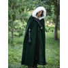 image:imageBEAUTELICATE Renaissance Hooded Cloak Cosplay Medieval Wool Blend Halloween WinterForest Green