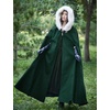 image:imageBEAUTELICATE Renaissance Hooded Cloak Cosplay Medieval Wool Blend Halloween WinterForest Green