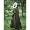 image:imageBEAUTELICATE Renaissance Hooded Cloak Cosplay Medieval Wool Blend Halloween WinterMoss Green