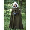 image:imageBEAUTELICATE Renaissance Hooded Cloak Cosplay Medieval Wool Blend Halloween WinterMoss Green