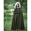 image:imageBEAUTELICATE Renaissance Hooded Cloak Cosplay Medieval Wool Blend Halloween WinterMoss Green