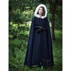 image:imageBEAUTELICATE Renaissance Hooded Cloak Cosplay Medieval Wool Blend Halloween WinterNavy Blue