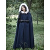 image:imageBEAUTELICATE Renaissance Hooded Cloak Cosplay Medieval Wool Blend Halloween WinterNavy Blue