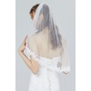 image:imageBEAUTELICATE Wedding Bridal Veil with Comb 1 Tier Lace Applique EdgeIvory  Elbow Length 28