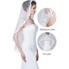 image:imageBEAUTELICATE Wedding Bridal Veil with Comb 1 Tier Lace Applique EdgeIvory  Mantilla