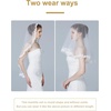 image:imageBEAUTELICATE Wedding Bridal Veil with Comb 1 Tier Lace Applique EdgeIvory  Mantilla