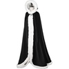 image:imageBEAUTELICATE Wedding Cape Hooded Cloak for Bride Winter Reversible with Fur Trim Free Hand MuffBlack