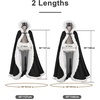 image:imageBEAUTELICATE Wedding Cape Hooded Cloak for Bride Winter Reversible with Fur Trim Free Hand MuffBlack
