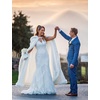 image:imageBEAUTELICATE Wedding Cape Hooded Cloak for Bride Winter Reversible with Fur Trim Free Hand MuffChampagne