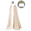 image:imageBEAUTELICATE Wedding Cape Hooded Cloak for Bride Winter Reversible with Fur Trim Free Hand MuffChampagne