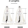 image:imageBEAUTELICATE Wedding Cape Hooded Cloak for Bride Winter Reversible with Fur Trim Free Hand MuffIvory