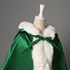 image:imageBEAUTELICATE Wedding Cape Hooded Cloak for Bride Winter Reversible with Fur Trim Free Hand MuffMoss Green