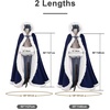 image:imageBEAUTELICATE Wedding Cape Hooded Cloak for Bride Winter Reversible with Fur Trim Free Hand MuffNavy Blue