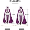 image:imageBEAUTELICATE Wedding Cape Hooded Cloak for Bride Winter Reversible with Fur Trim Free Hand MuffPurple