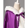 image:imageBEAUTELICATE Wedding Cape Hooded Cloak for Bride Winter Reversible with Fur Trim Free Hand MuffPurple
