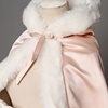image:imageBEAUTELICATE Wedding Cape Hooded Cloak for Bride Winter Reversible with Fur Trim Free Hand MuffRose Gold