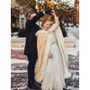 image:imageBEAUTELICATE Wedding Cape Hooded Cloak for Bride Winter Reversible with Fur Trim Free Hand MuffRose Gold