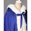 image:imageBEAUTELICATE Wedding Cape Hooded Cloak for Bride Winter Reversible with Fur Trim Free Hand MuffRoyal Blue